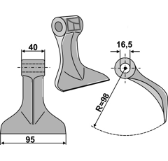Marteau pour broyeur PERUZZO 03030385 adaptable  - BlackSteel©