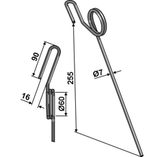 Griffe Ø7mm pour semoir KUHN 53043900 adaptable - Blacksteel©
