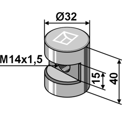 Bride de fixation Ø 32 x 40 mm adaptable - BlackSteel©