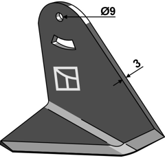 Winkelhackschare rechts L=8cm Nachbau  