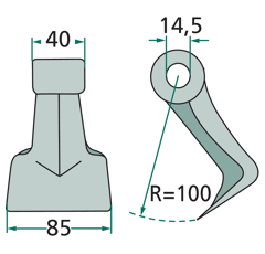 Marteau pour broyeur AGRIMASTER 71009 adaptable