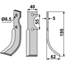 Fräsmesser Rechts 195 x 40 M.A.B. MAB04R Bocchini Nachbau