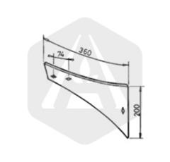 Etrave droite pour charrue VOGEL & NOOT PK800501 adaptable