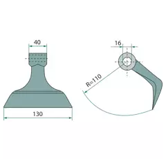 Marteau pour broyeur MASCHIO T24004025 adaptable 