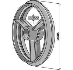 Roue cambridge Ø 505 mm pour rouleau adaptable - BlackSteel©