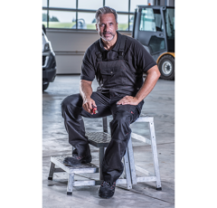 Salopette de travail à bretelles élastiques