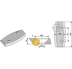 Couteau pour autochargeuse LOGIFEED & R.M.H. 553042100 adaptable - BlackSteel©