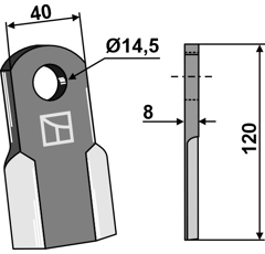 Messer gerade für Mulcher AGRIMASTER 3008349 Nachbau  