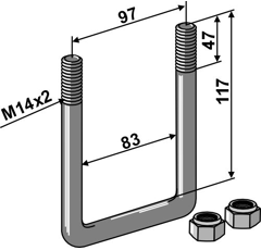 Boulon étrier M14 mm adaptable - BlackSteel©