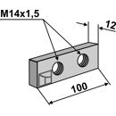 Sicherungsstange M14x1,5 x 100 für Häcksler DÜCKER Nachbau  