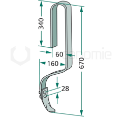 Peigne 670 mm pour semoir STEGSTED adaptable
