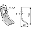 Fléau 150 mm pour broyeur SAUERBURGER 0.004.10.0402 adaptable