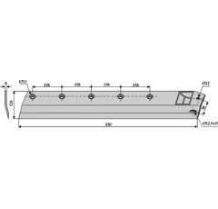 Seitenmesser rechts für Ladewagen REDROCK 100083 R Nachbau