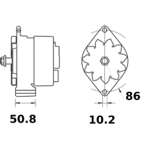 Alternateur MAHLE LETRIKA 14 V - 65 A / MG 279