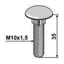 Flachrundschraube M10x1,5x35- galvanisch verzinkt