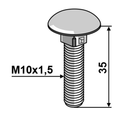 Flachrundschraube M10x1,5x35- galvanisch verzinkt