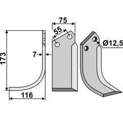 Fräsmesser Links 173 x 75 Nardi Nachbau