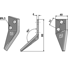 Couteau pour mélangeuse FRASTO 16800012 adaptable - Blacksteel©