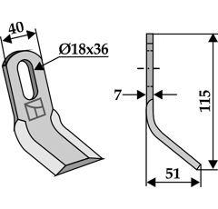 Couteau Y pour broyeur GIMAC 31696 adaptable - Blacksteel©