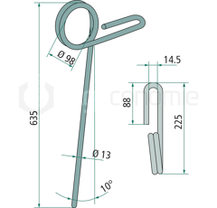 Peigne gauche pour semoir KONGSKILDE 102280001 adaptable