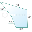 Vitre de porte D/G pour machine agricole DEUTZ-FAHR 4339842 adaptable