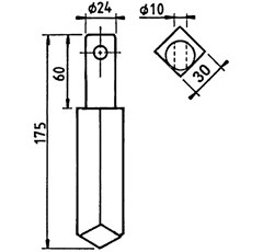 Dent pour herse rotative RAU RG00035920 adaptable