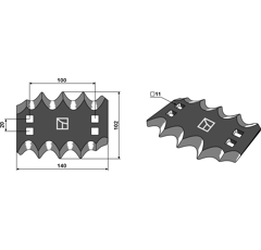 Couteau pour mélangeuse FARESIN 30845.8750 adaptable - Blacksteel©