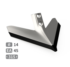 Aileron scalpeur avec plaquettes carbure BONNEL 13100178 adaptable