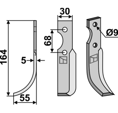 Fräsmesser 164x30mm, links - RT10-12/BN9-10 - 6CM0301 | Benassi - Nachbau