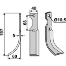 Fräsmesser Links 197 x 40 Benassi Nachbau