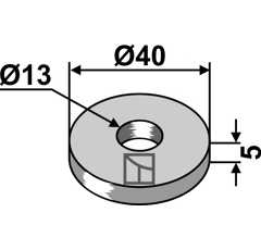 Rondelle 40x5x13 pour broyeur adaptable - Blacksteel©