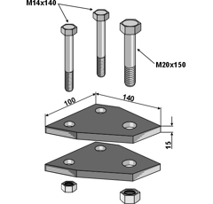 Bride de fixation 140 x 15 x 100 mm adaptable - BlackSteel©