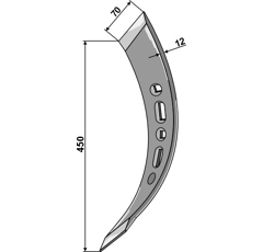 Vaderstad - 201387 - Pointe de soc torsadée gauche SK  - 485x75x15 mm  - Adaptable