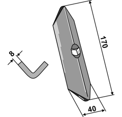 Soc droit pour vibroculteur LEMKEN 3375480 adaptable - Blacksteel©
