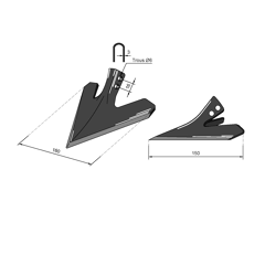 Cœur de bineuse 160 x 3 mm adaptable