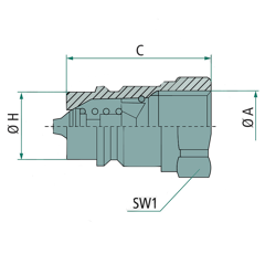 Coupleur mâle ANV 38 GAS M FASTER 3/8" BSP
