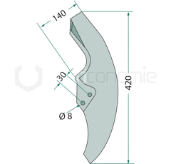 Pointe de soc pour semoir KVERNELAND AC819720 adaptable