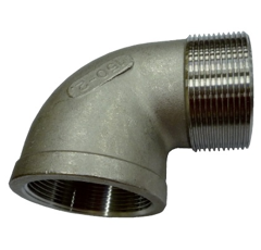 Raccord coudé mâle/femelle 20 bars inox adaptable