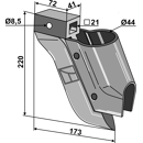 Soc à engrais pour semoir BECKER 200059712 adaptable - BlackSteel©