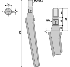 Dent herse FLIEGL 10100225 adaptable - BlackSteel©