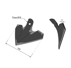 Soc de bineuse triangulaire KONGSKILDE K44 adaptable