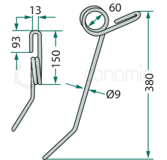 Dent pour semoir GASPARDO G18903650 adaptable