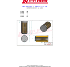 Filtre à air primaire adaptable HIFI FILTER SA12209