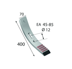 Soc chisel AGRICARB 400 mm pour cultivateur adaptable