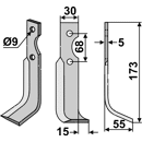 Fräsmesser Rechts 173 x 30 Benassi Nachbau