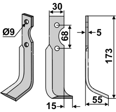 Fräsmesser Rechts 173 x 30 Benassi Nachbau