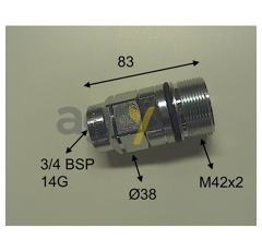 Raccord rapide hydraulique pour téléscopique MERLO 29024 adaptable