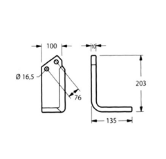 Lame de fraie gauche 135 mm pour HORSCH adaptable