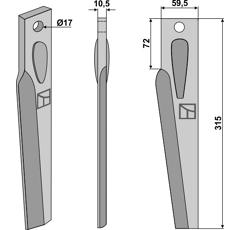 Kreiseleggenzinken rechts Lely 315x59,5 Nachbau