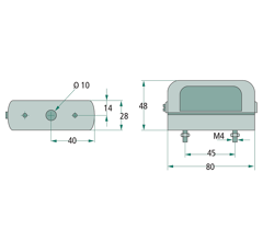 Feu éclaire-plaque tracteur 80 x 48 x 28 mm adaptable